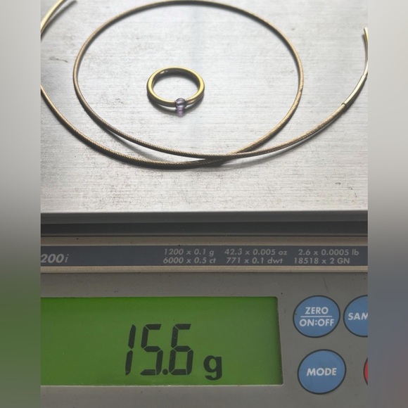 Lot of gold over sterling silver necklace and ring with amethyst - Picture 4 of 16